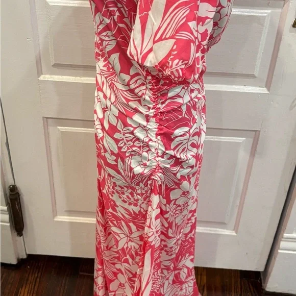 J McLaughlin Fernanda Silk Blend Pink White Floral Dress Sz 8 Rn159236 - Picture 5 of 8
